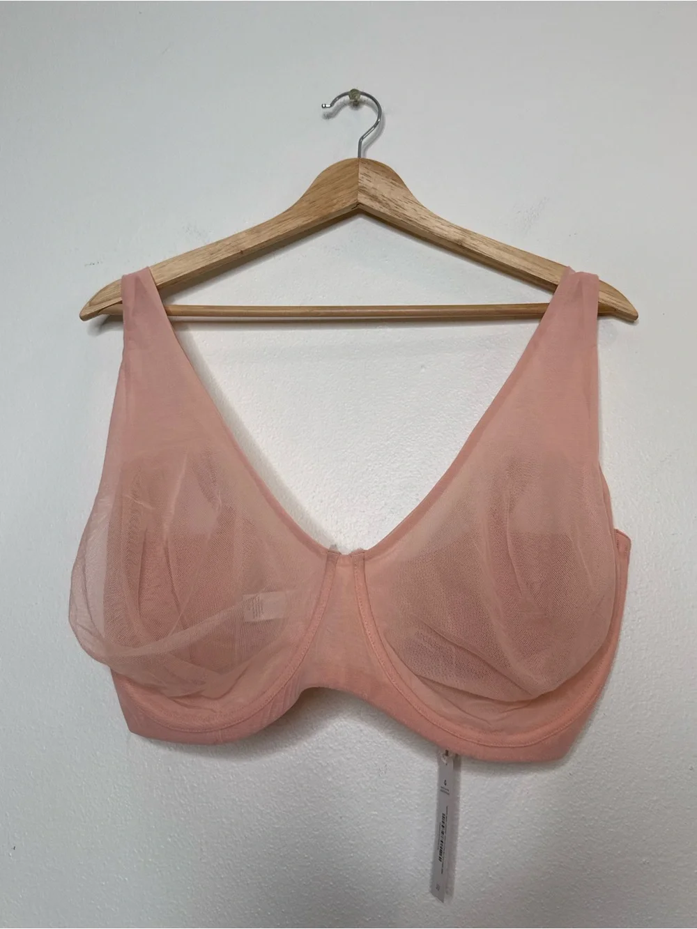New Adore Me Mesh Unlined Balconette Bra in Coral Pink Cloud size 38 I